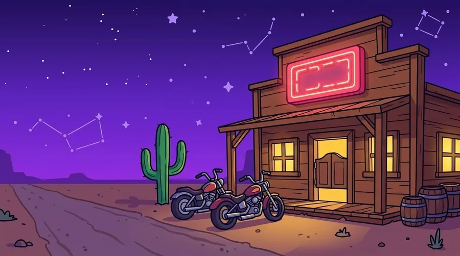 Comic scene at the Rattlesnake Bar